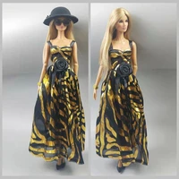 16 doll clothes for barbie dress black gold party gown for barbie princess outfits 30cm dolls accessories kids toy for girl 16