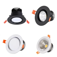 dimmable led spot light ceiling light ac85 265v 3w 5w 7w 9w 12w 15w aluminum recessed down light round led panel light