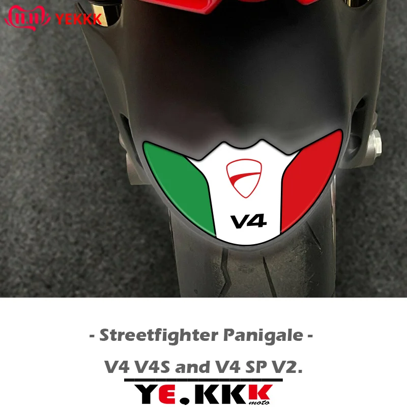 

For Ducati Streetfighter Panigale V4SP V4 V4R V4S V2 Fender Protection 3D Stereo Italy Sticker Decal DUCATI Logo