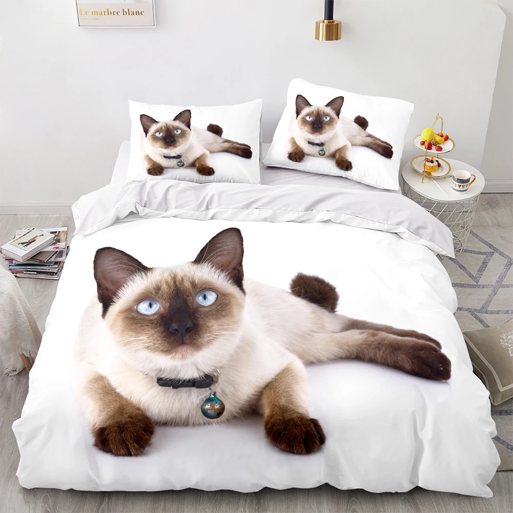 

Twin Full Queen King Size Cute cat Bed Set Aldult Kid Bedroom Duvetcover Sets 3D Print Kawaii 037 Black cat Bedding Set Single