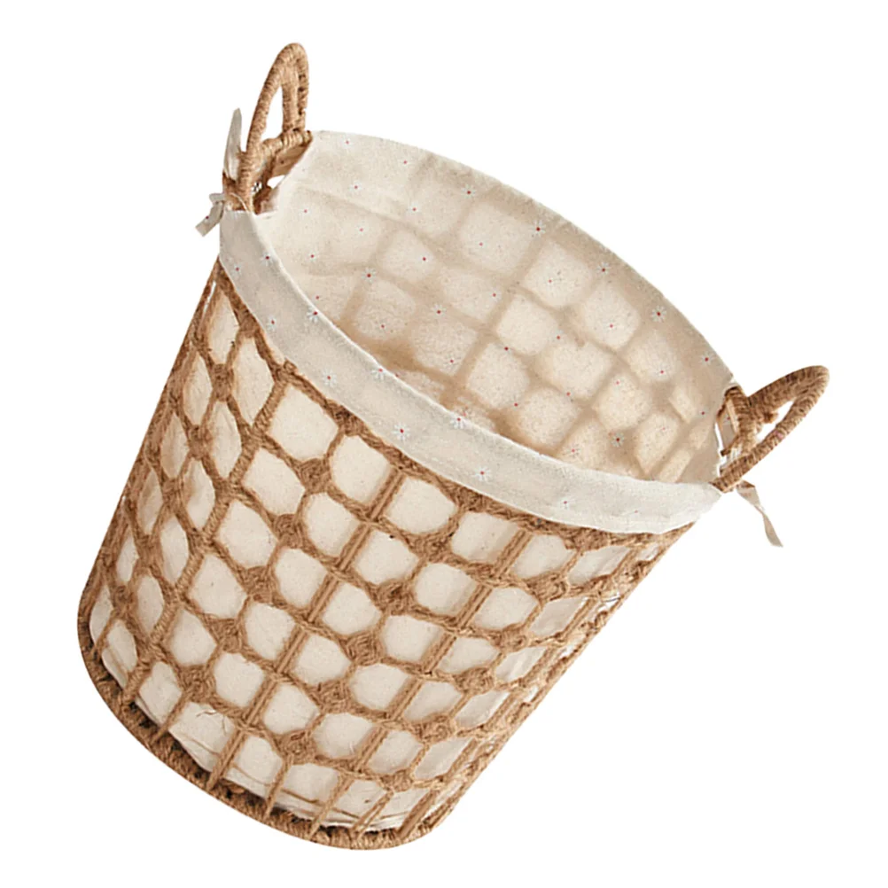 

Basket Laundry Woven Storage Hamper Wicker Dirty Clothes Box Cloth Portable Container Baskets Decorative Natural Cotton Towel