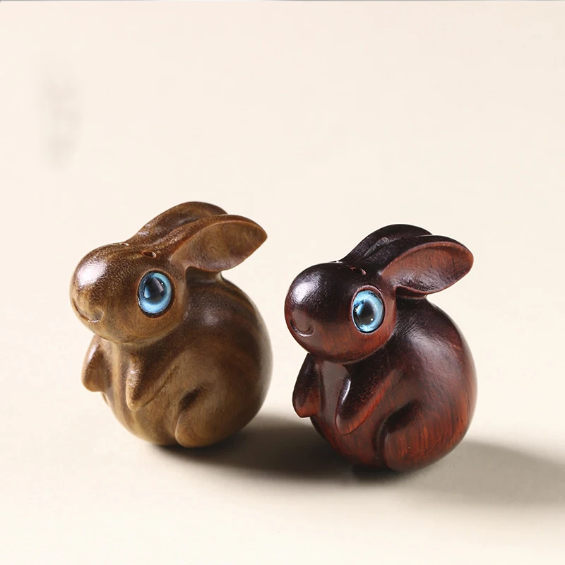 

Kawaii Sandalwood Rabbit Desktop Decoration DIY Little Bunny Keychains Ornament Backpack Pendants Home Decor