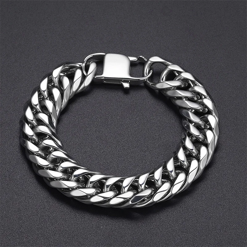 Кубинский браслет-цепочка из нержавеющей стали толщиной 13 5 мм для мужчин