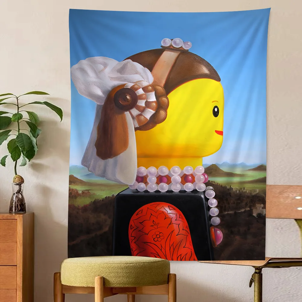 Абстрактный смешной L-Legos Печатный Большой Настенный Гобелен подвесной Таро