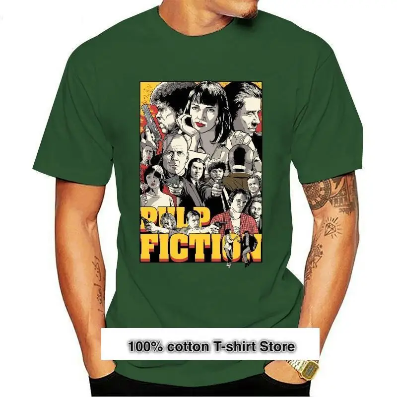 

Camiseta de pulp нимация для мужчин, cartel de tarantino ретро, хипстер, независимый, винтажный, vtg, 1990s, 90s, nueva