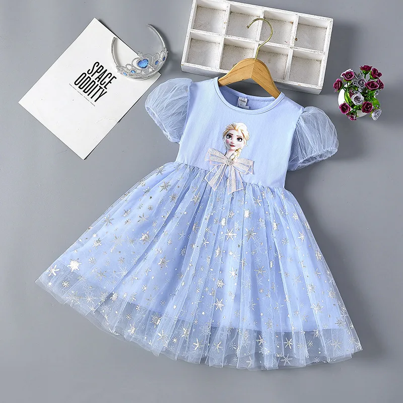 

Ice Snow Princess Dress Snow Queen Tutu Dress Ball Gown Costume Girl Clothing Vestidos Birthday Gift New Summer Elsa Anna