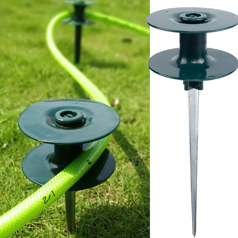 

Universal Garden Hose Guide Spike Heavy Duty Stable Agriculture Durable Greenhouses Home Easy Install Outdoor Zinc Alloy