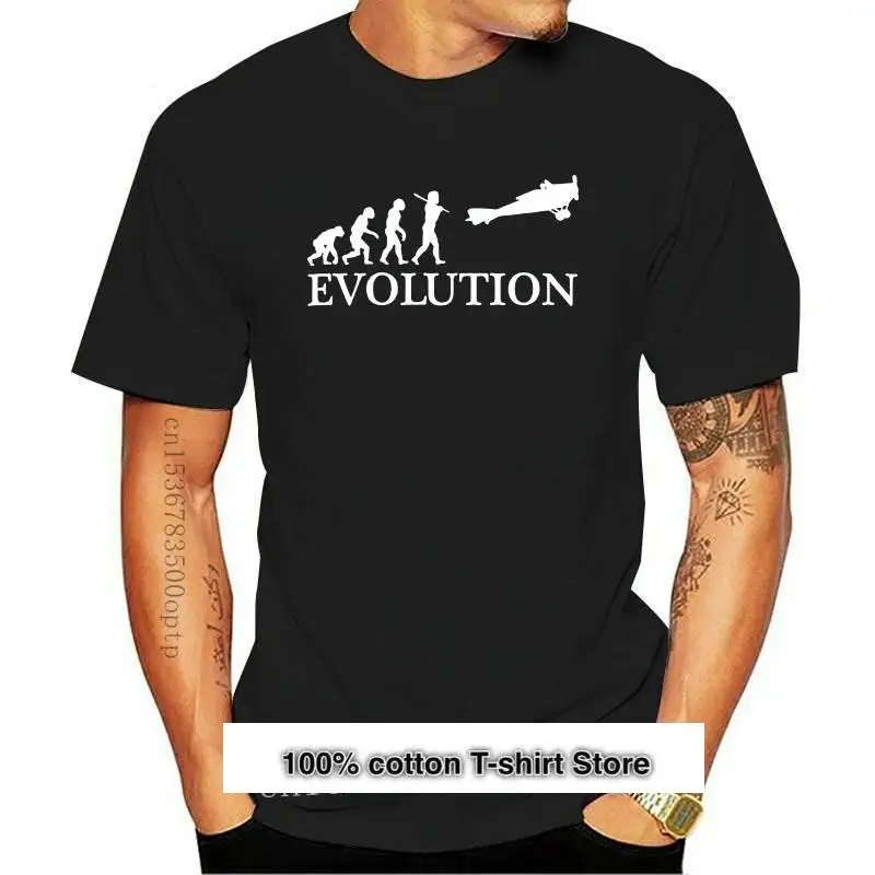 

Camiseta de Biplane Evolution Of Man para hombre, el mejor regalo, camiseta guay de moda militar para piloto