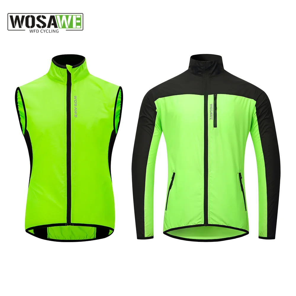 

WOSAWE Men's Windbreaker Cycling Jacket Anti-sweat Breathable Quick Dry Men's Spring Jacket Solid Outdoor Sport Bicycle Clothing