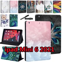 for apple ipad mini 6 8 3inch 2021 a2567 a2568 a2569 case feather leather portable stand tablet cover for ipad mini 6 8 3 inch