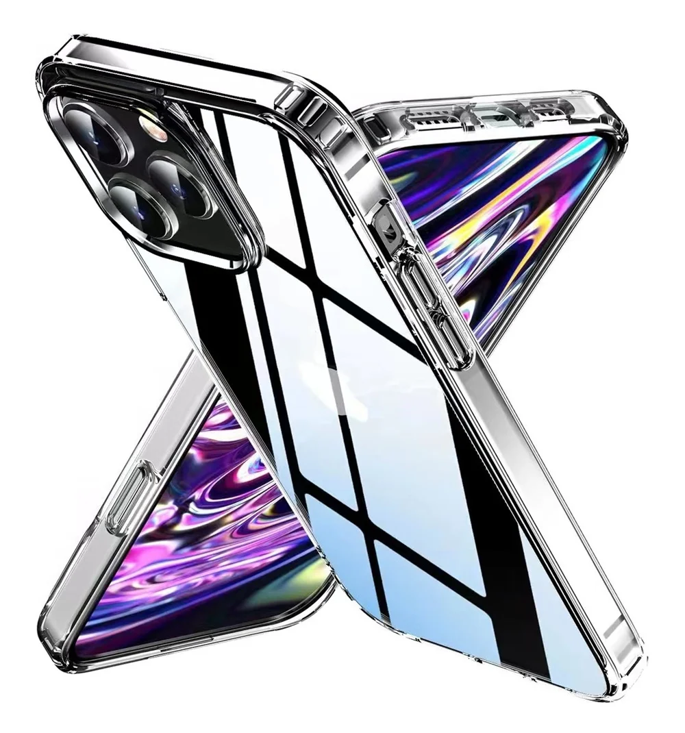 

USLION Acrylic Crystal Clear Shockproof Phone Case For iPhone 14 14Max 14Pro 14Promax Cases Space Transparent Back Cover Funda