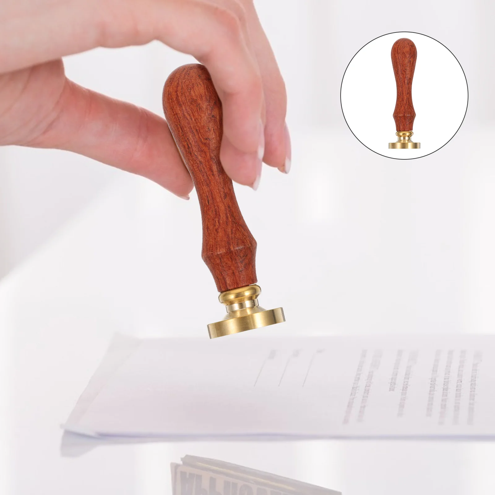 

Portable Wood Handle Wax Seal Lovely Pattern Stamp Wax Seal Copper Head Seal