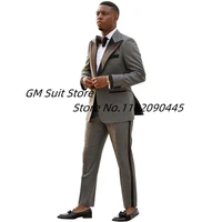menss 2 pieces suits for men slim fit one button peaked lapel blazer pants wedding dress tuxedo