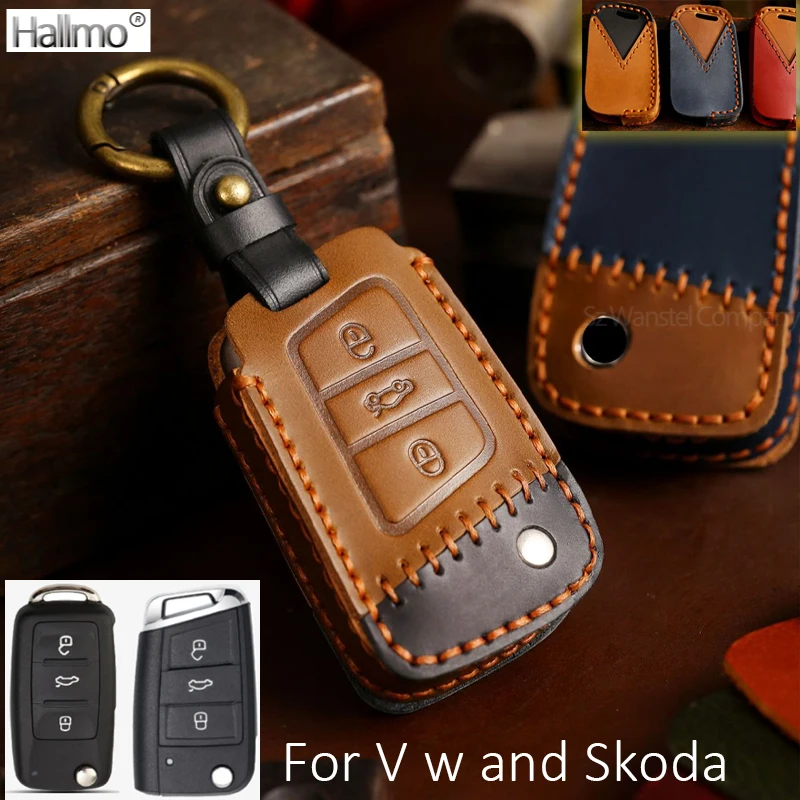 

Чехол для автомобильного ключа, чехол для Skoda A7 A5 Octavia Superb Yeti Seat Ateca Leon VW Passat B8 CC Polo Tiguan Golf 7 MK4
