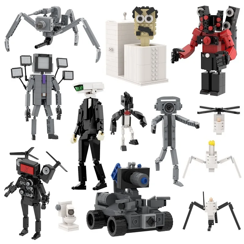 

New MOC Skibidi Toilet The Audio Man and Camera Titan Man Building Blocks Toys Toiletry Brick Speakerman Figurine Toy Set Gift