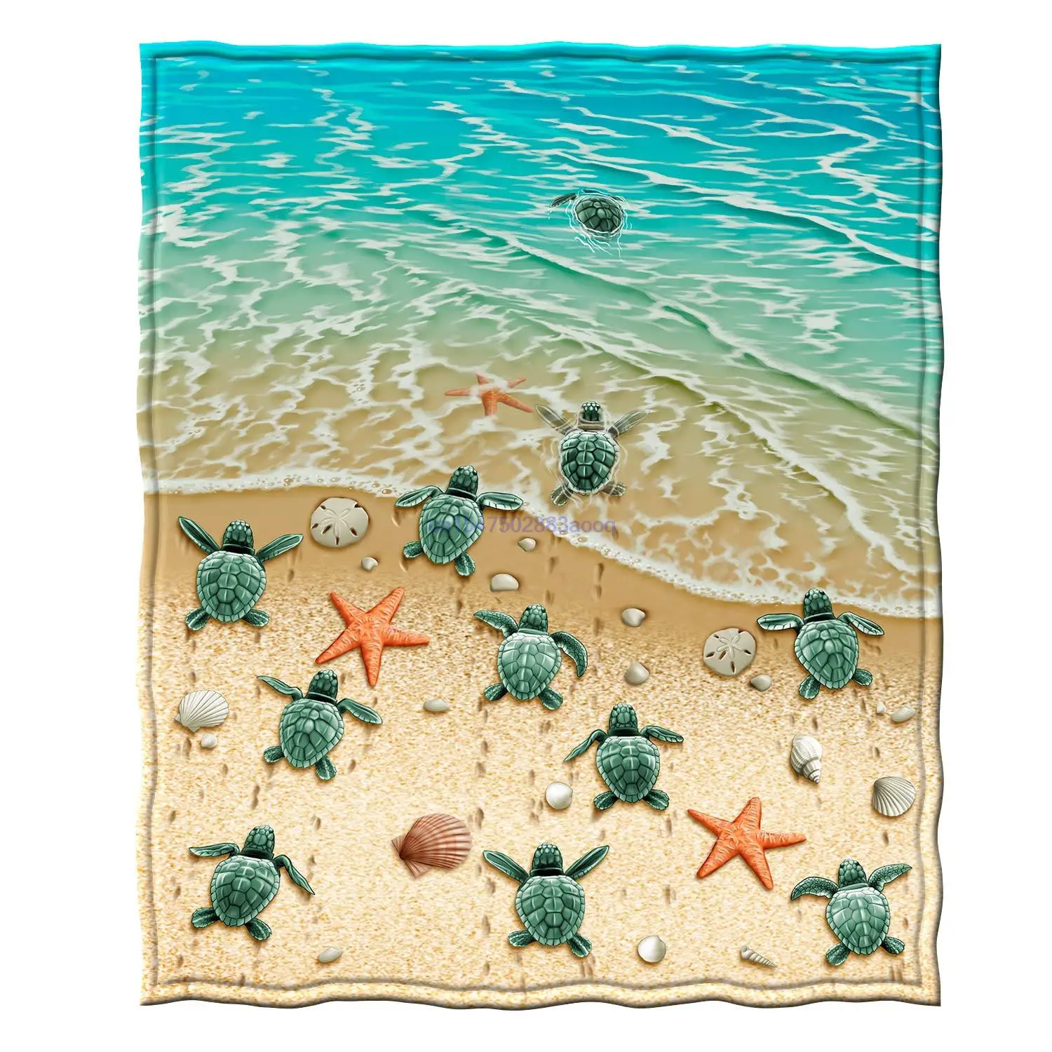 

Turtles on The Beach Super Soft Plush Fleece Throw Blanket Super Soft Full/Queen Size Plush Fleece Blanket/Child wrap quilt/Outd