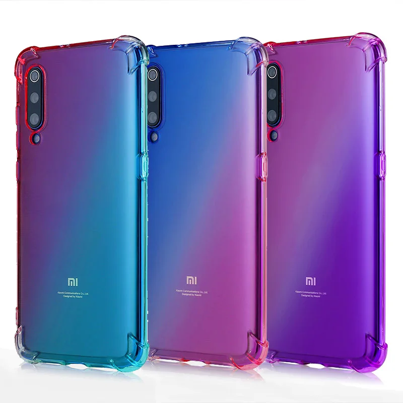 

Case for Xiaomi Mi 9T 9 8 Lite SE CC9 e Pro Gradient Anti Scratch Flexible TPU with 4 Corner Shockproof Airbag Shockproof Cover