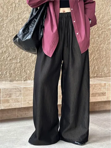 Sherhure женские прямые черные брюки из хлопка