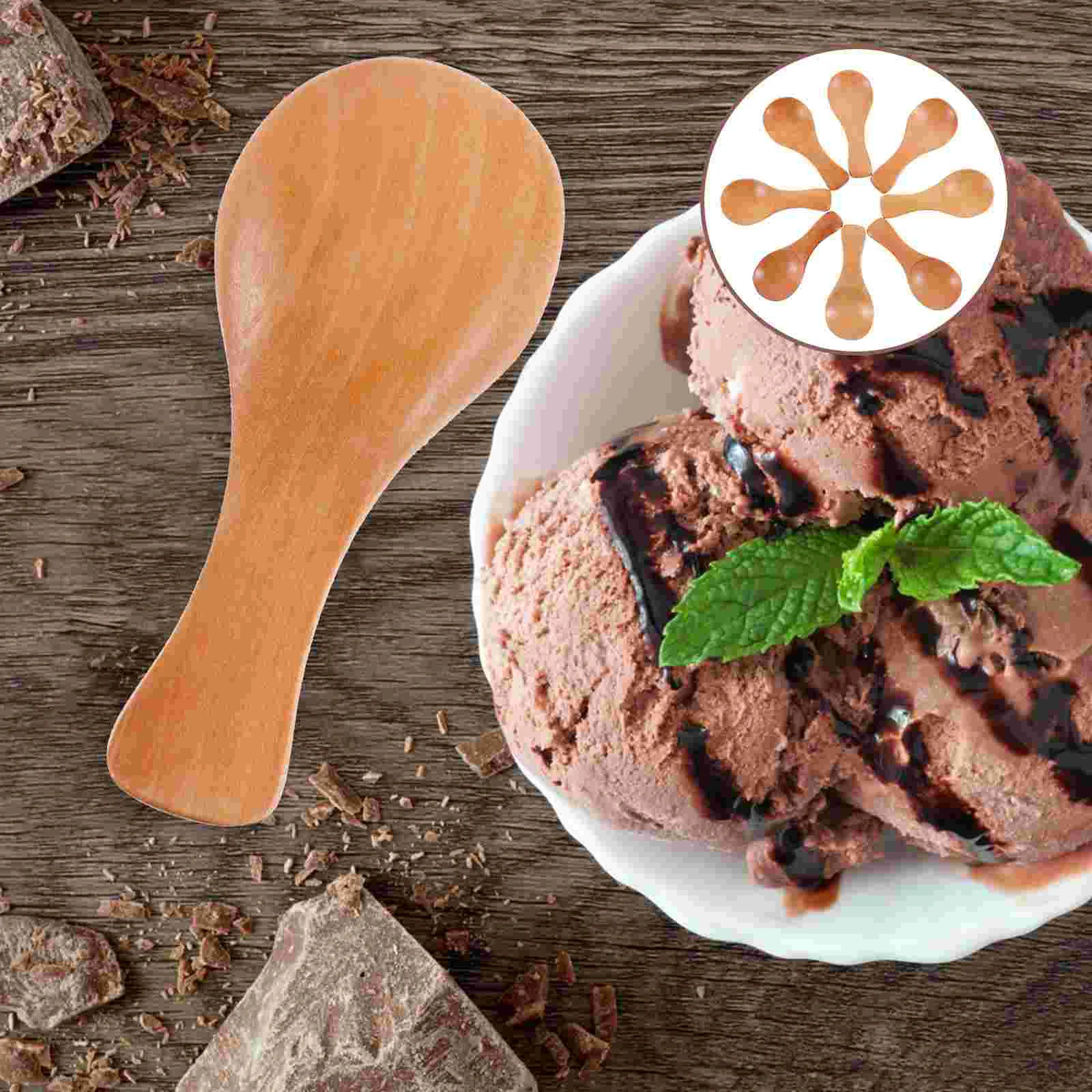 

10pcs Tiny Scoops Small Wooden Spoons Small Wooden Spoon Household Salt Spoons Small Spoon Reusable Wood Spoons