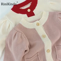 rinikinda kids girls cardigan sweaters spring baby girl solid cotton sweater jacket boys children knitted kids sweaters girls