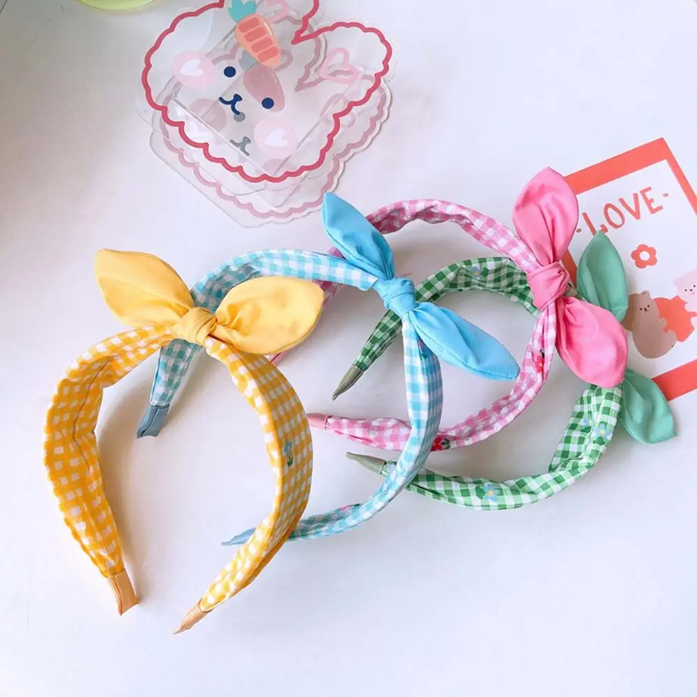 

Korean Sweet Plaid Hairband Bow Children's Hair Band Headband Flowers Hair Hoop for Kids Girls Baby