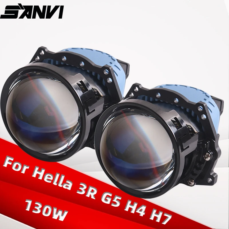 

Автомобильные светодиодные фары SANVI 3,0 Bi светодиодный Lense H4 H7 9005 9006 Blue Ice Lense для проектора Hella 3R G5, улучшенные ангельские глаза, Halo 65 Вт 5500k