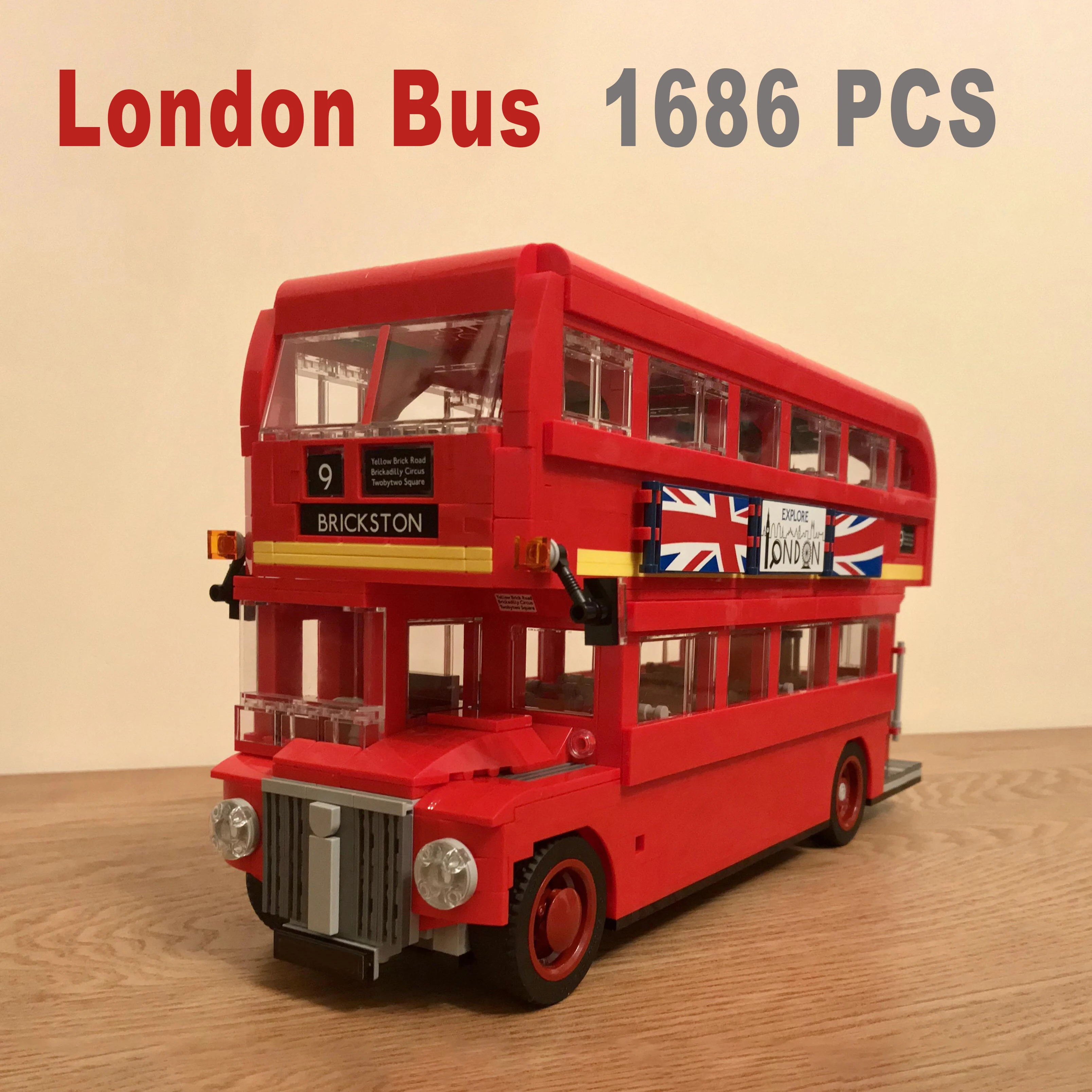 

IN STOCK Busfor Double Decker Bus Designed By London Building Blocks Bricks Toys Kit Model 1686PCS 10258 21045