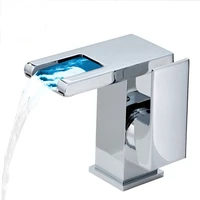 brass led basin mixer faucet matte black water power generation bathroom taps goldchrome basin mixer with led light