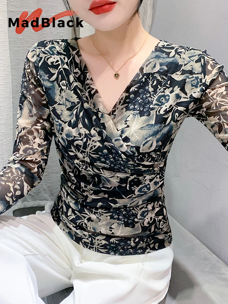 

Женская футболка с длинным рукавом и V-образным вырезом, T37930JC