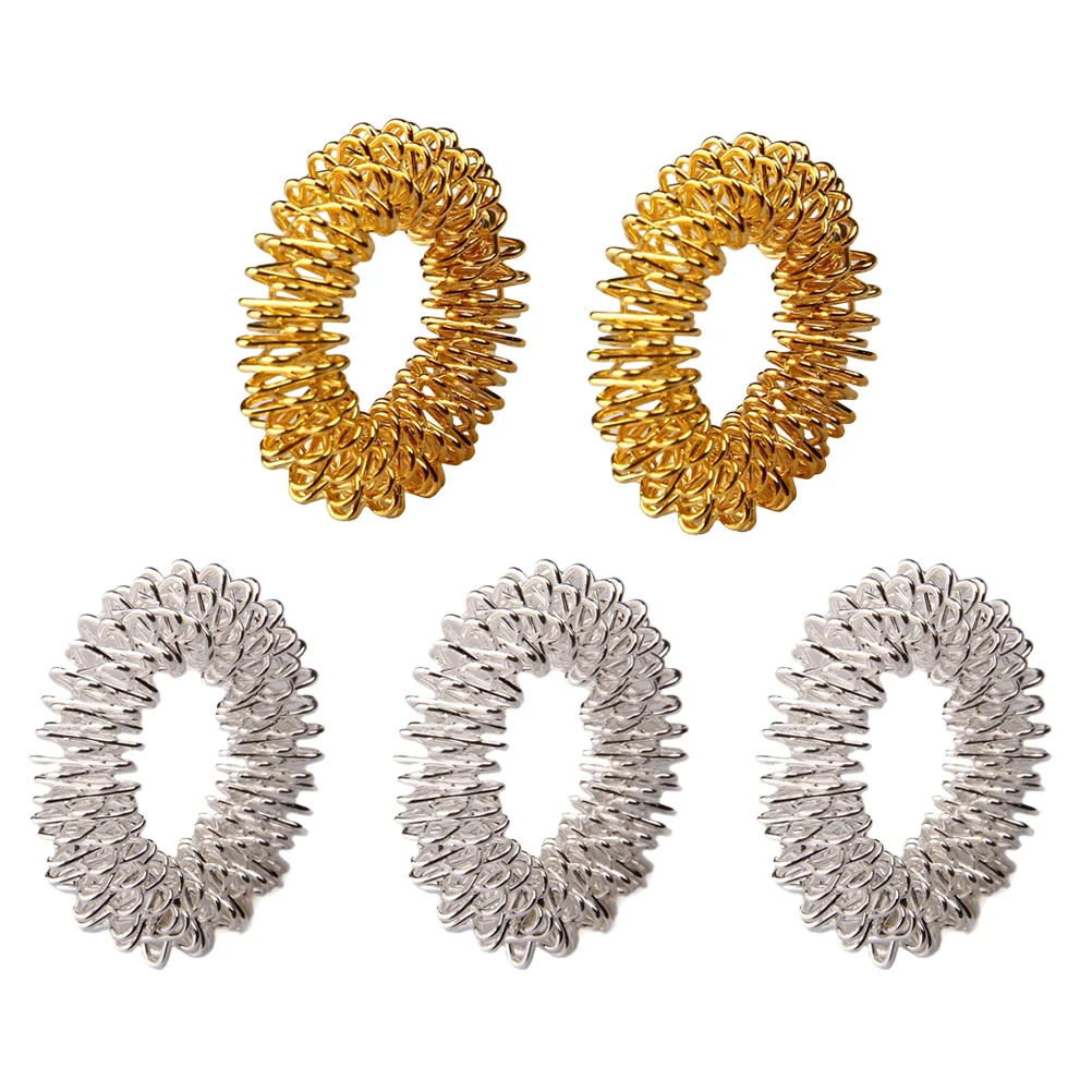 

5pcs Spiky Sensory Finger Rings Acupressure Ring Finger Roller Silent Fidget for Finger Wrist massager