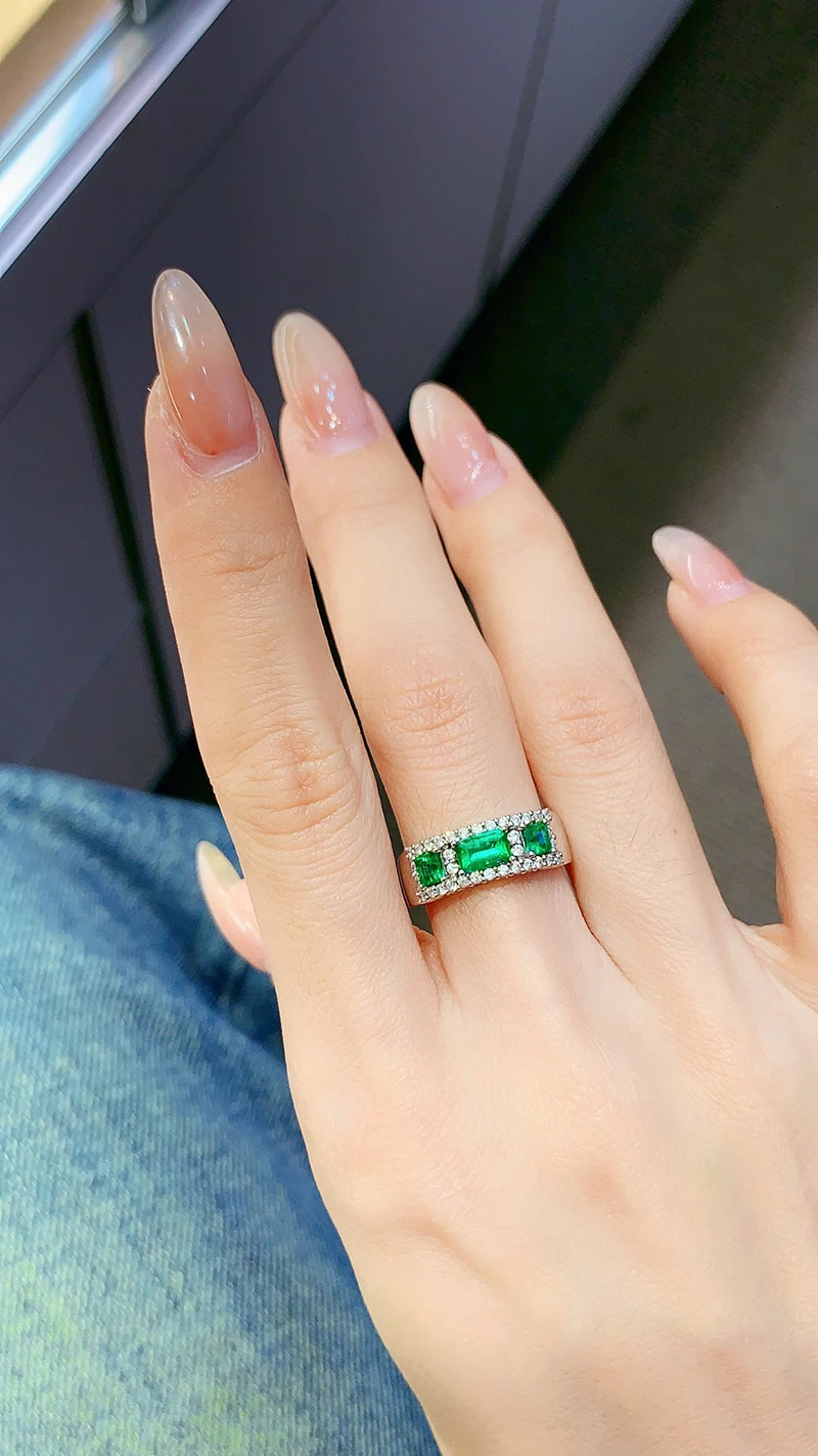 LUOWEND 100% 18K кольца из белого золота обручальное кольцо с натуральным бриллиантом