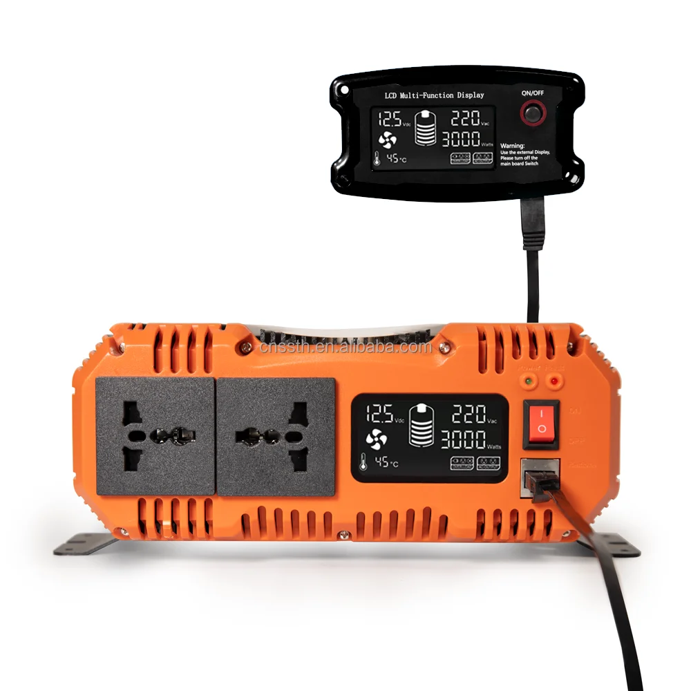 

New display inverter 3000w 12v 24v 36v 110v 220v 3kw 3000 watt inverter pure sine wave inverter remote control inversor