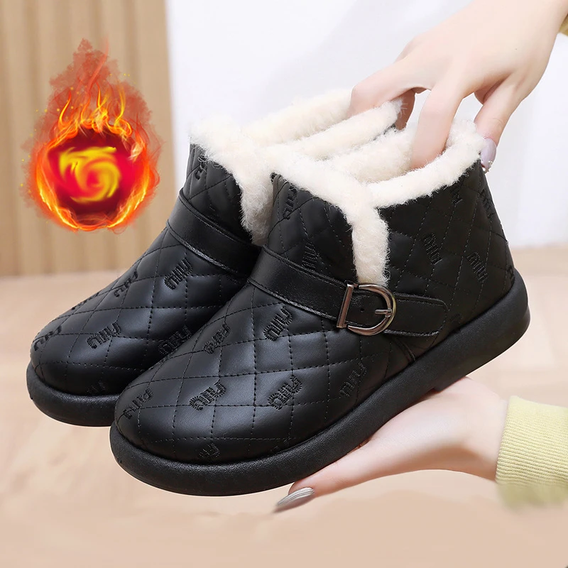 Женские снежные сапоги с застежкой легкая теплая плотная обувь повседневная