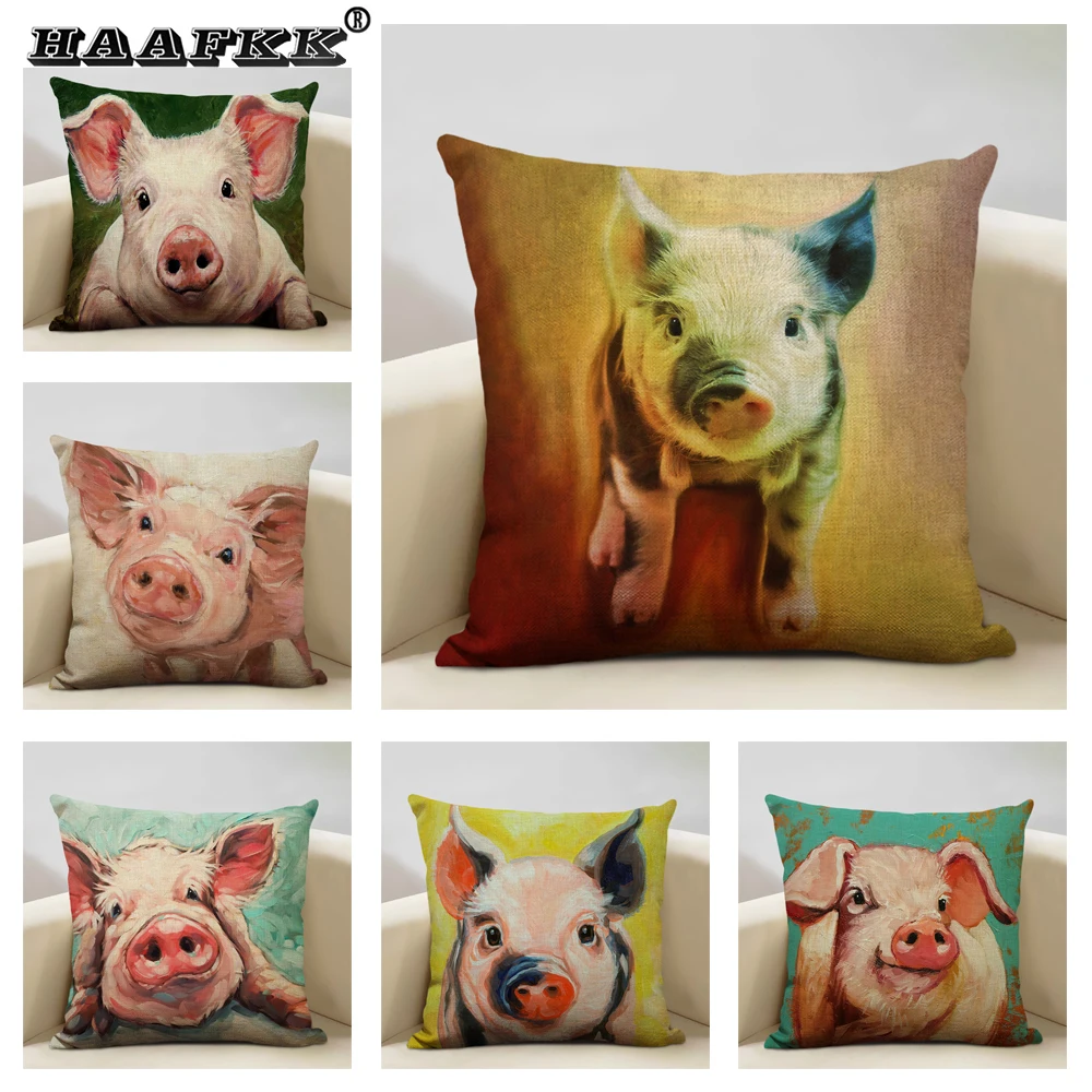 Чехол для подушки с изображением животных масляной живописи чехол в виде милой