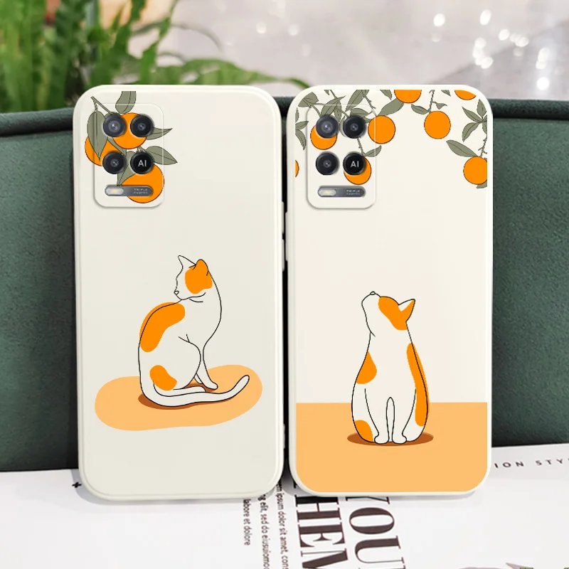 Little Orange Cat Phone Case For OPPO A54 A74 A57 A96 A76 A36 A95 A12 A15 A15S A16 A16K A9 A5 2020 Reno 8 8Z 7 7Z 6 5 F9 4G 5G images - 6