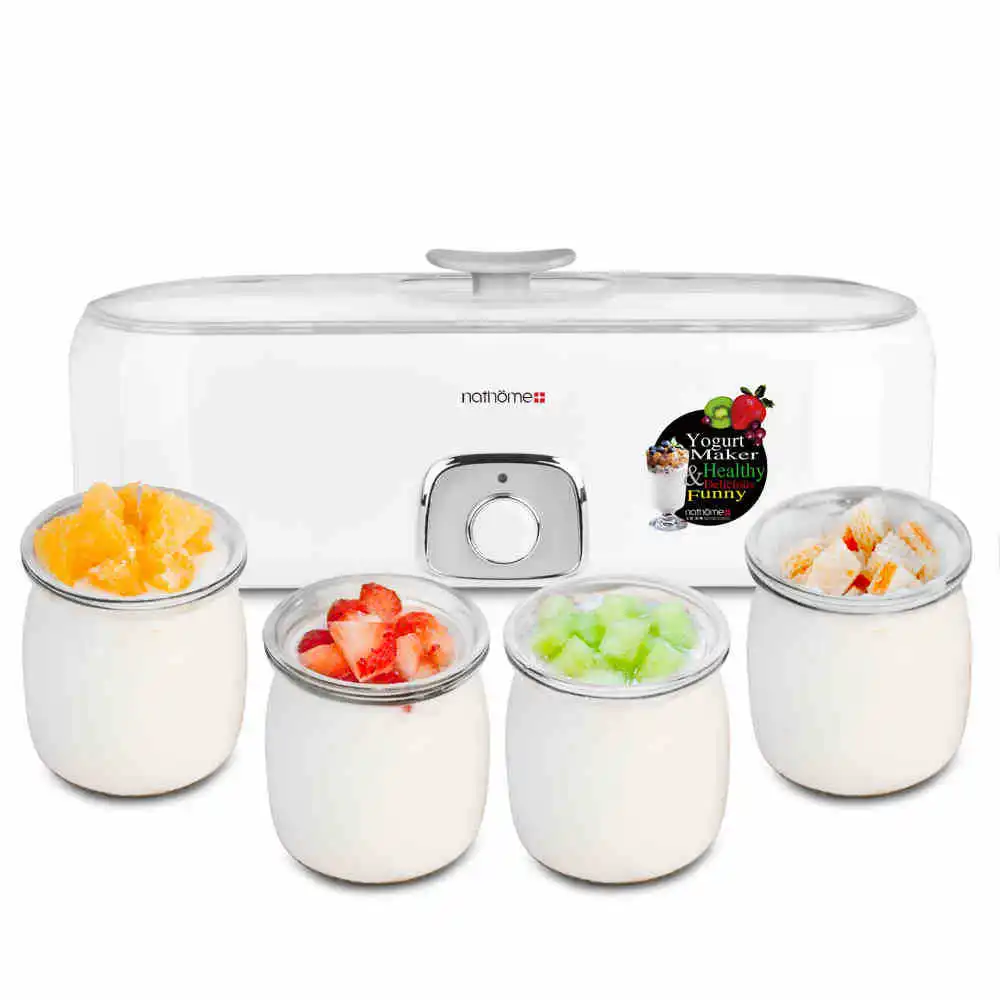 

NSN601 Yogurt Maker With 4 Glass Cups Automatic Leben Yoghurt Rice Wine Machine Buttermilk Sour Cream Natto Fermenter 220V