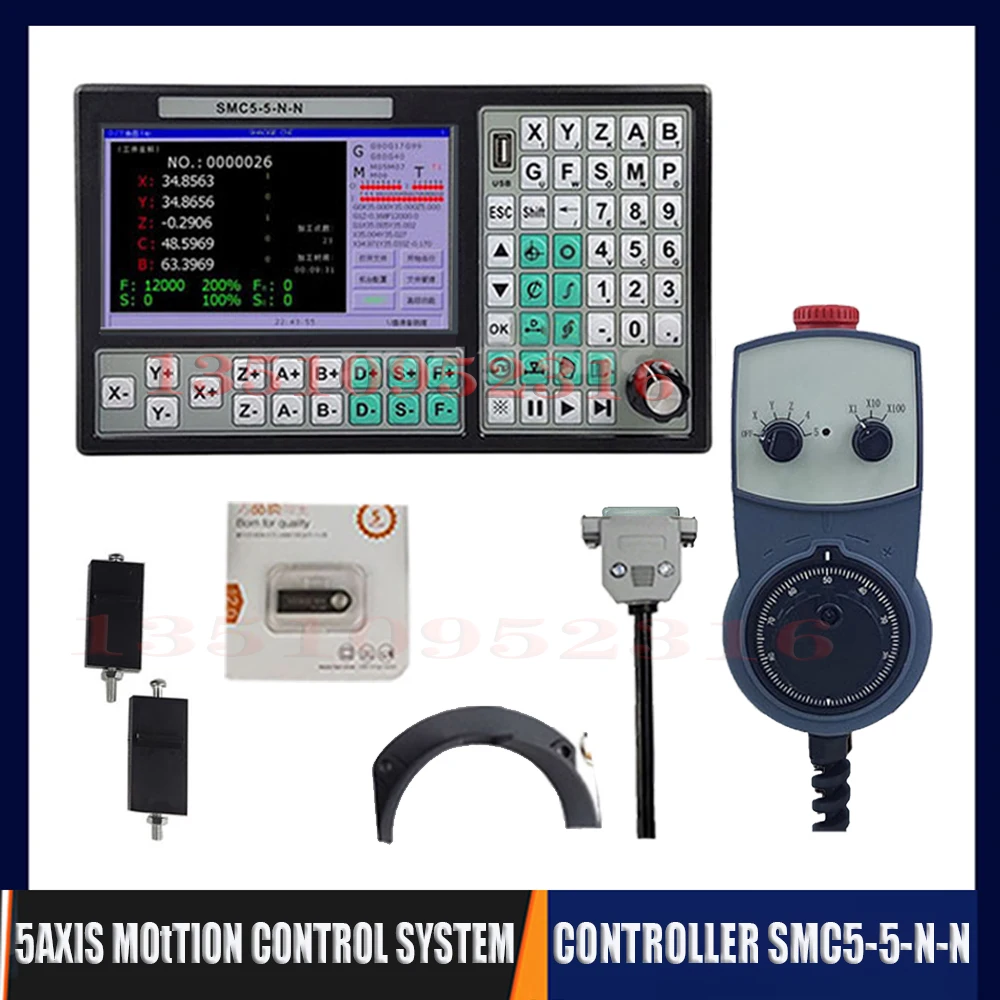 

Cnc 5-axis Offline Mach3 Usb Controller Smc5-5-n-n 500khz G Code 7-inch Screen 6-axis Emergency Stop Handwheel 75w24vdc