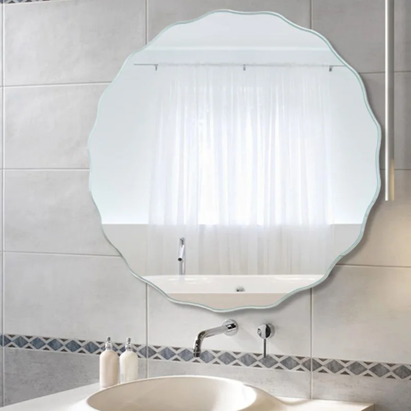 

Round Frame Salon Bathroom Mirror Art Cute Makeup Vanity Shower Mirror Decorative Bath Haircut Big Spiegel Wall Decor OA50BM
