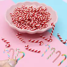 Kawaii Christmas Candy Cane Resin Cabochons For Xmas Tree Hanging Ornaments Scrapbooking Crafts Making Phone Deco DIY Accessorie