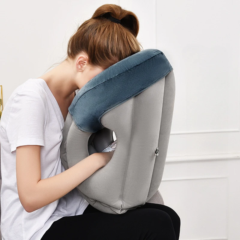 

Inflatable Air Cushion Travel Pillow Headrest Chin Support Cushions for Airplane Office Rest Neck Pillows Can Play with Phone