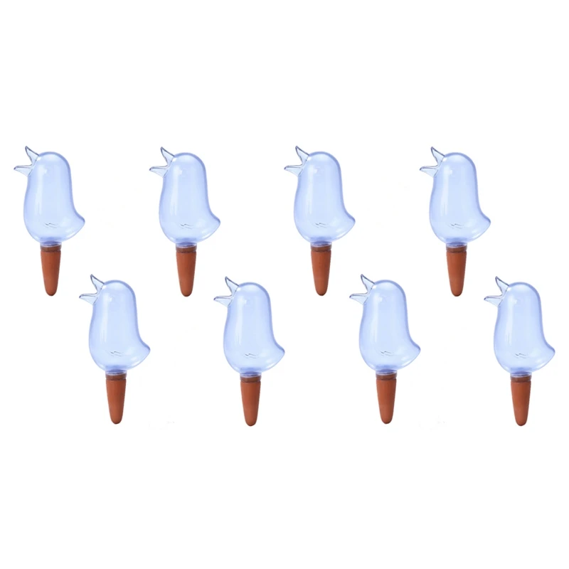 

New 8 Pcs Bird Shape Automatic Self Watering Device Houseplant Pot Plant Waterer Self Watering Globes For Garden - Blue