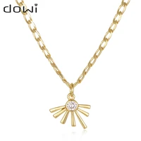dowi necklace for women gold color irregular zircon pendant charm female religious jewelry gift choker clavicle collares