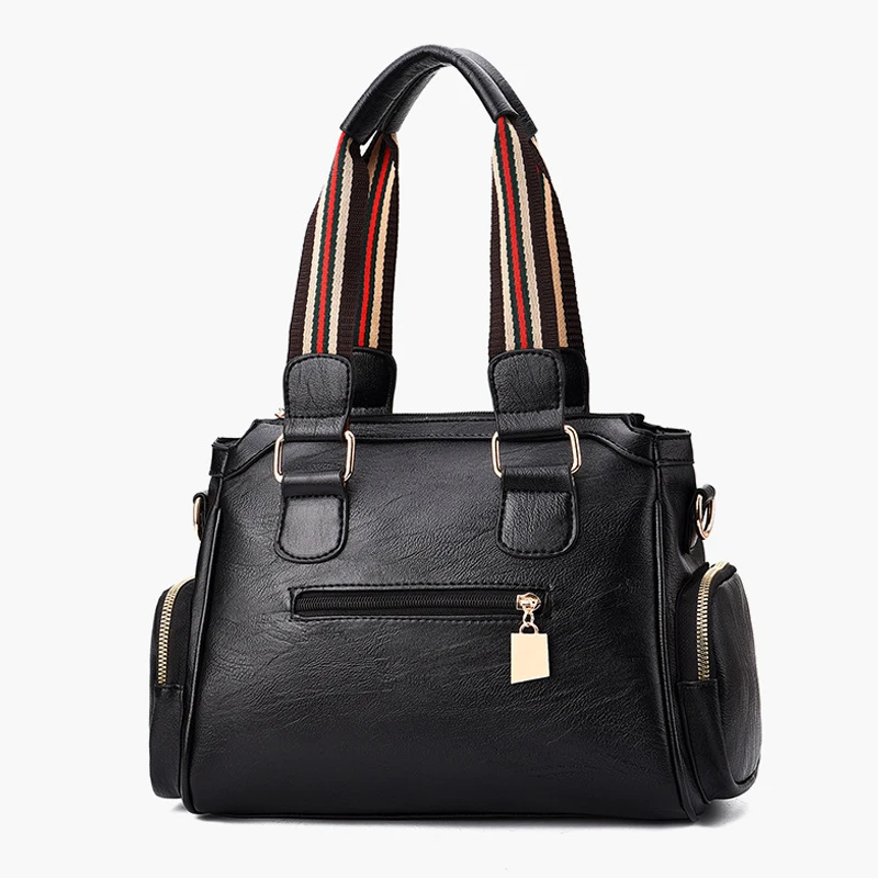 

New Women Bag with Colorful Strap Women PU Leather Shoulder Bags Brand Designer Ladies Crossbody Messenger Bags