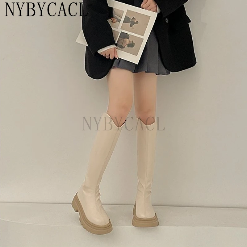 Winter New Soft Leather Women Mid Ankle Boots Zipper Fashion Female 2023 Flats Dress Ladies Street Style Black Shoes Platform