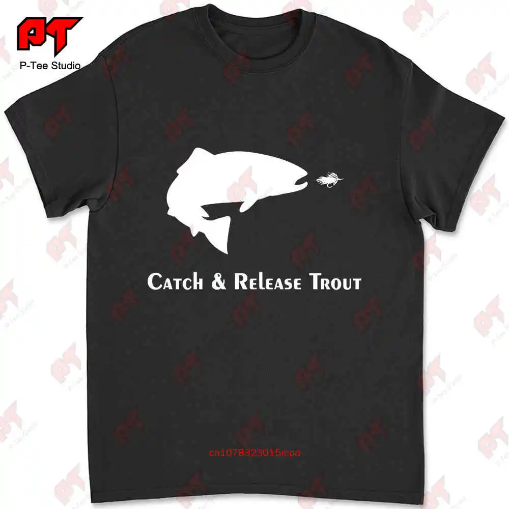 Футболка для ловли рыбы нахлыстом Радужная коричневая речная лосося охотник