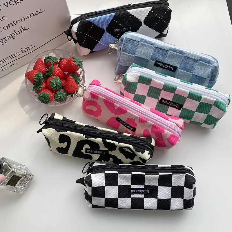 Case 10 Pcs Japan And South Korea High-capacity Girl Student Stationery Pencil Case Storage Cosmetic Bag