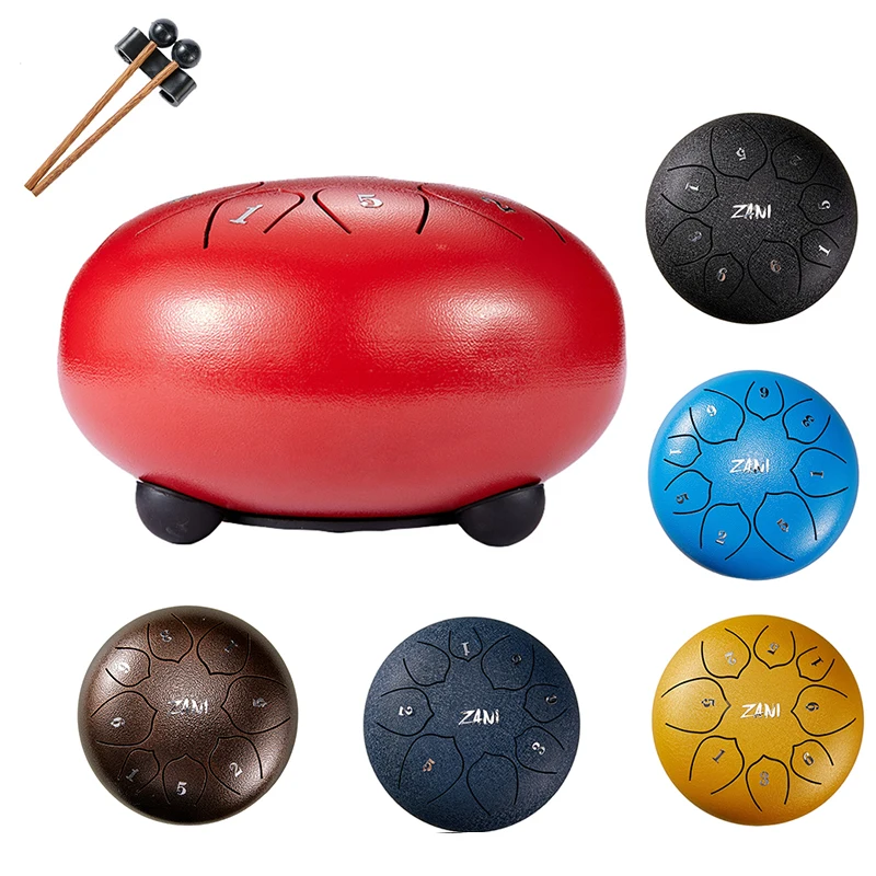 

6 Inch 8 Tune Tongue Drum Yoga Meditation Percussion Musical Instrument Professional Hang Tank Steel Dram with Drumstick Bag Set