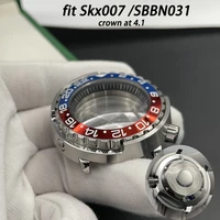 solid steel nh35a nh36a tuna watch case for seiko sbbn031skx007 sapphire crystal crown at 4 1 blue red gmt insert 47mm