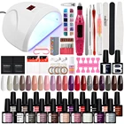 Полный приблизительный для маникюра полигель для ногтей полуперманентный набор с УФ-лампой 36 Вт полигель для наращивания ногтей