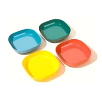 4pcs of household color bone spitting dish snack plate dessert cake plate fruit plate thickened food grade kitchenware